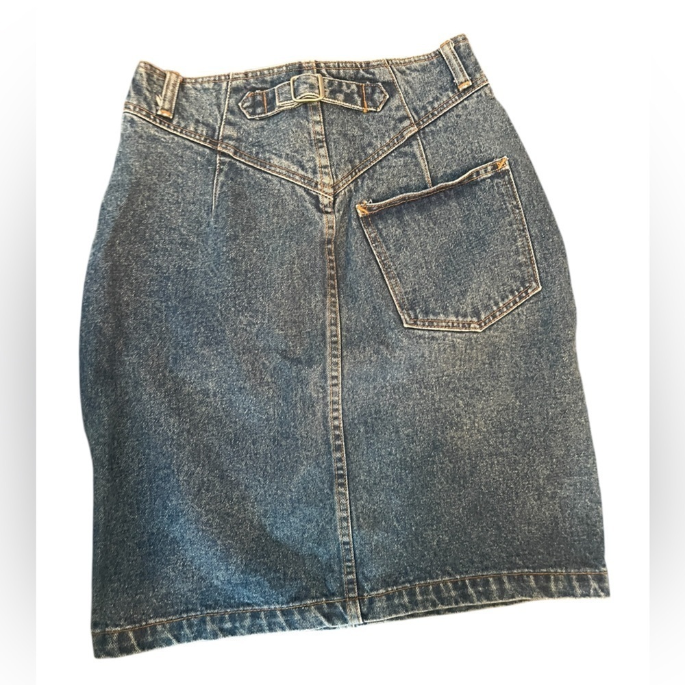 Vintage GAP Work Force Denim Skirt 9/10 High Waist 100% Cotton 90s Y2K Workwear - Picture 2 of 6